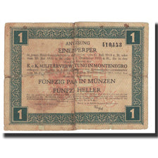 Banknot, Montenegro, 1 Perper, 1917, 1917-07-05, VF(20-25)