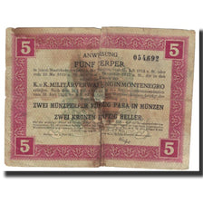 Banknot, Montenegro, 5 Perpera, 1917, 1917-07-05, VF(20-25)