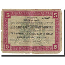 Billet, Montenegro, 5 Perpera, 1917, 1917-07-05, TB