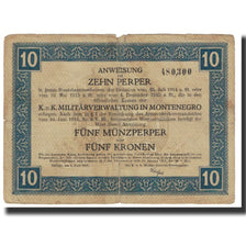 Nota, Montenegro, 10 Perper, 1917, 1917-06-01, VF(20-25)