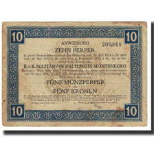 Nota, Montenegro, 10 Perper, 1917, 1917-06-01, VF(20-25)