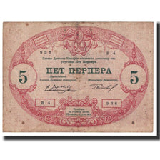 Banknote, Montenegro, 5 Perpera, 1914, 1914-07-25, KM:17, VF(20-25)