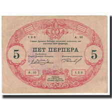 Banknote, Montenegro, 5 Perpera, 1914, 1914-07-25, KM:17, VF(20-25)
