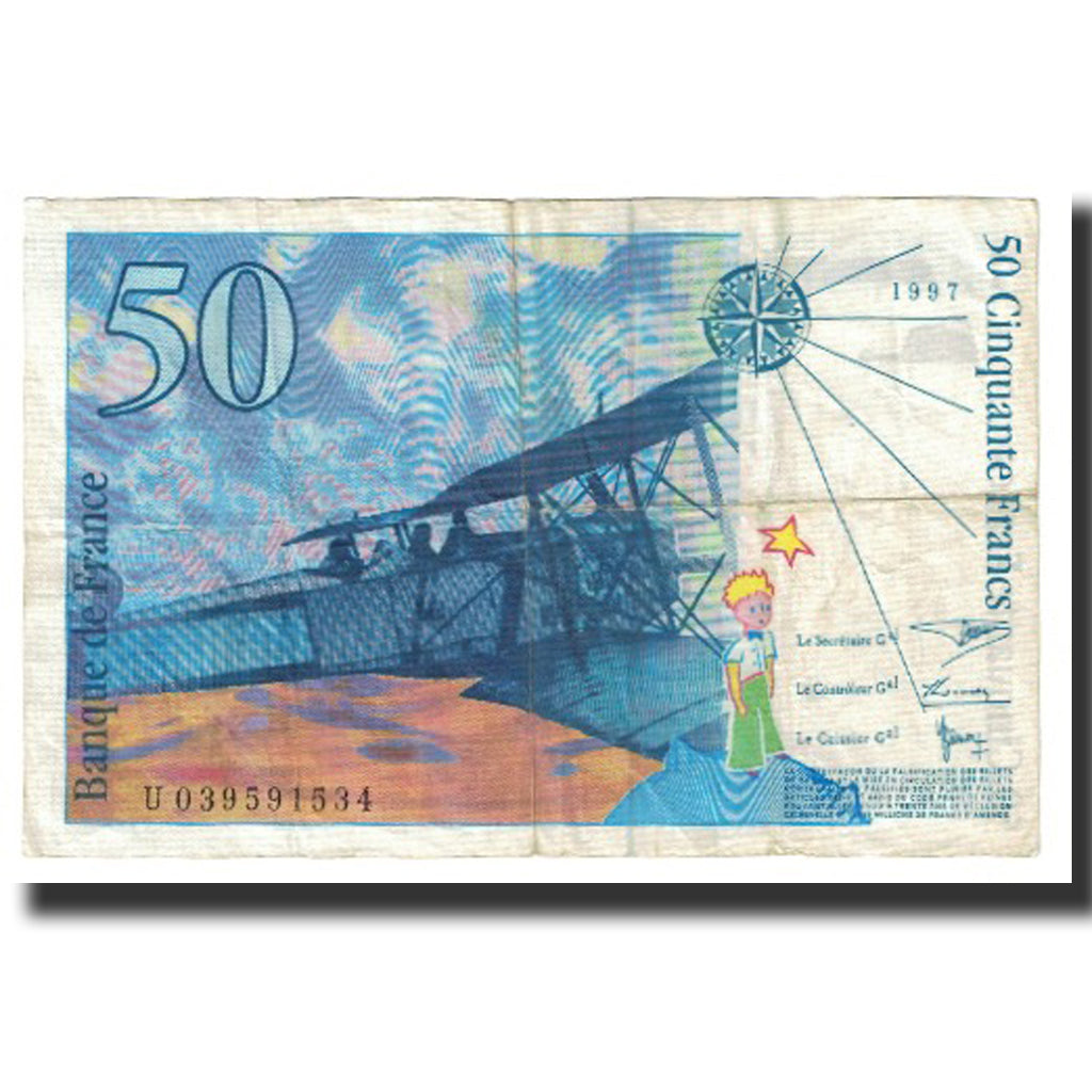 France, 50 Francs, St Exupéry, 1997, D.Bruneel-J.Bonnardin-Y.Barroux, TTB