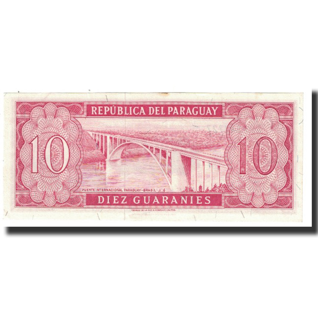 Banknote, Paraguay, 10 Guaranies, 1952, 1952-03-25, KM:196a, EF(40-45)