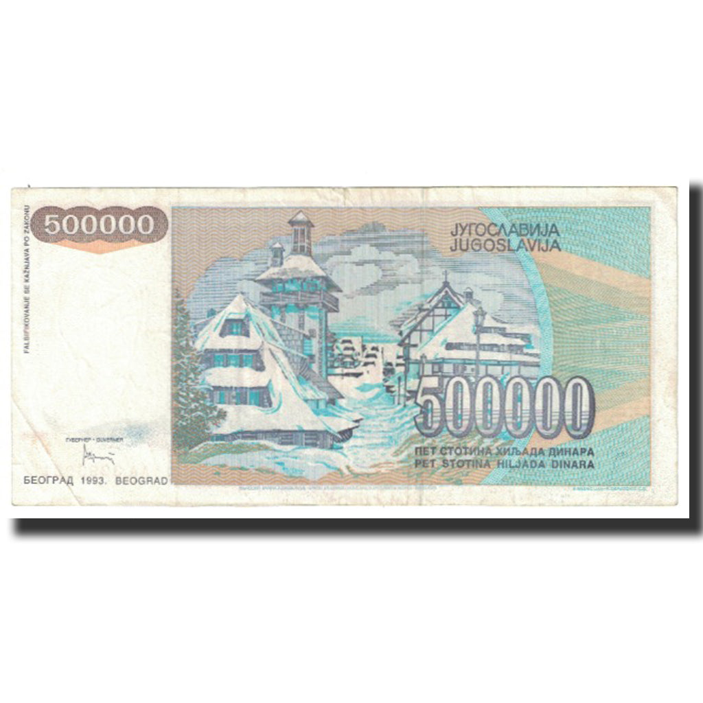 Banconote, Iugoslavia, 500,000 Dinara, 1993, KM:119, BB