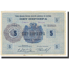 Banknot, Montenegro, 5 Perpera, 1914, 1914-07-25, KM:17, EF(40-45)