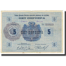 Biljet, Montenegro, 5 Perpera, 1914, 1914-07-25, KM:17, TTB