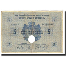 Banknote, Montenegro, 5 Perpera, 1914, KM:17, VF(20-25)