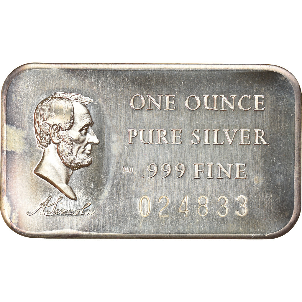 United States of America, Medal, 1 TROY OZ. .999 FINE SILVER BAR ABRAHAM