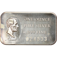 United States of America, Medal, 1 TROY OZ. .999 FINE SILVER BAR ABRAHAM