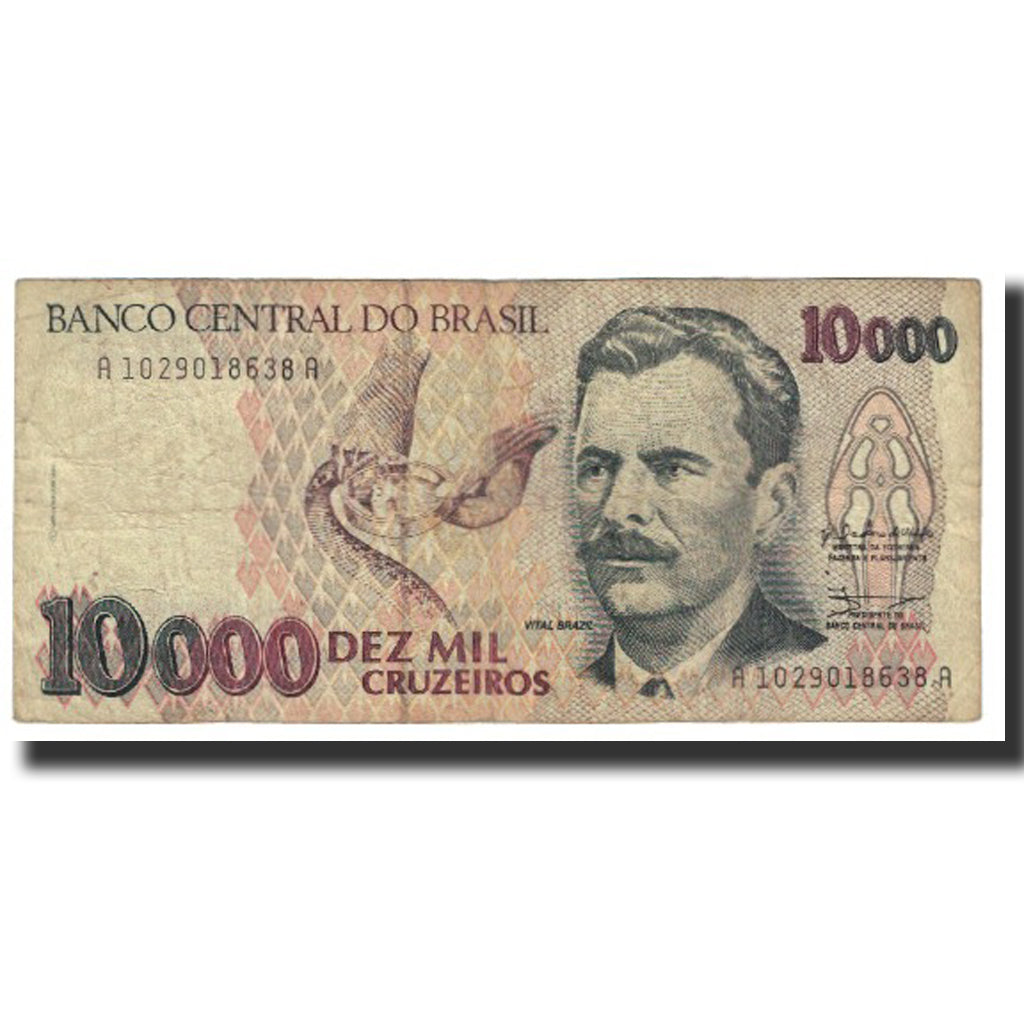 Billet, Brésil, 10,000 Cruzeiros, KM:233a, TB