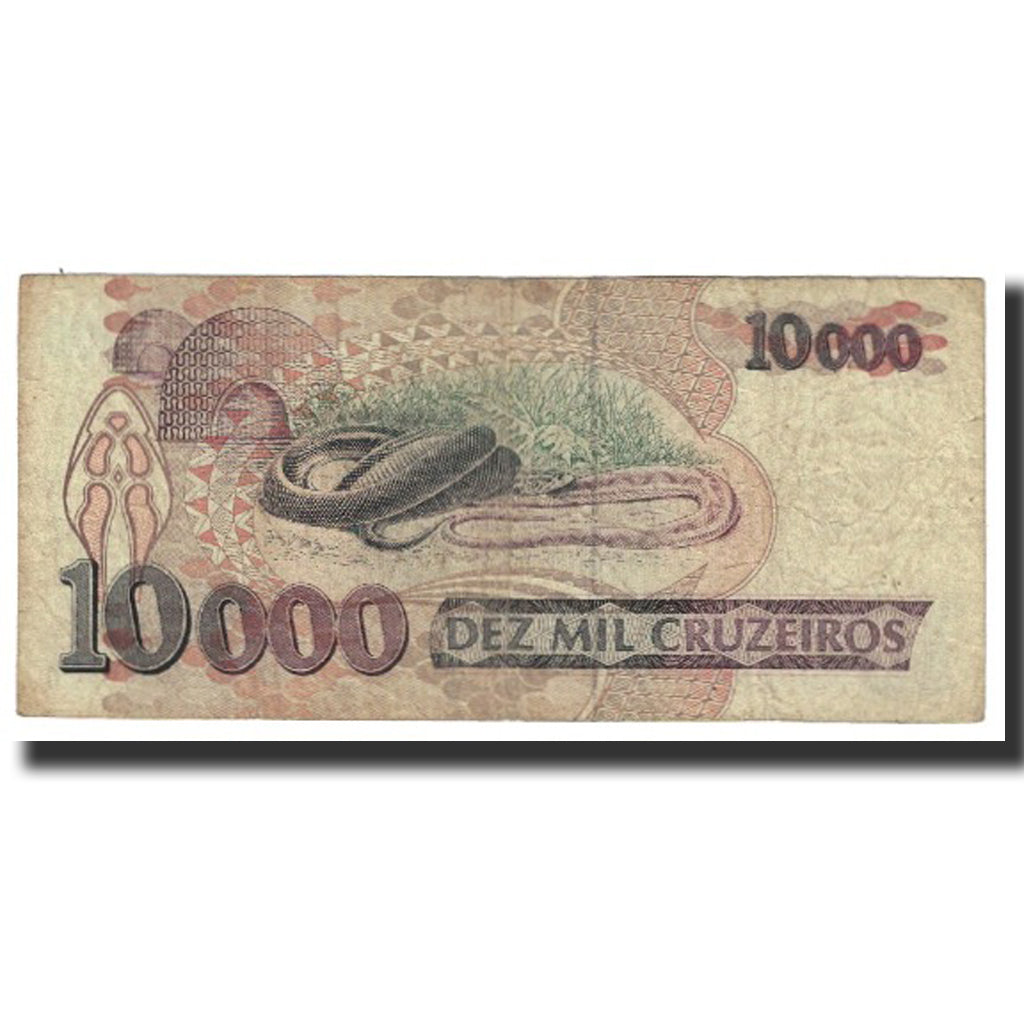 Billet, Brésil, 10,000 Cruzeiros, KM:233a, TB