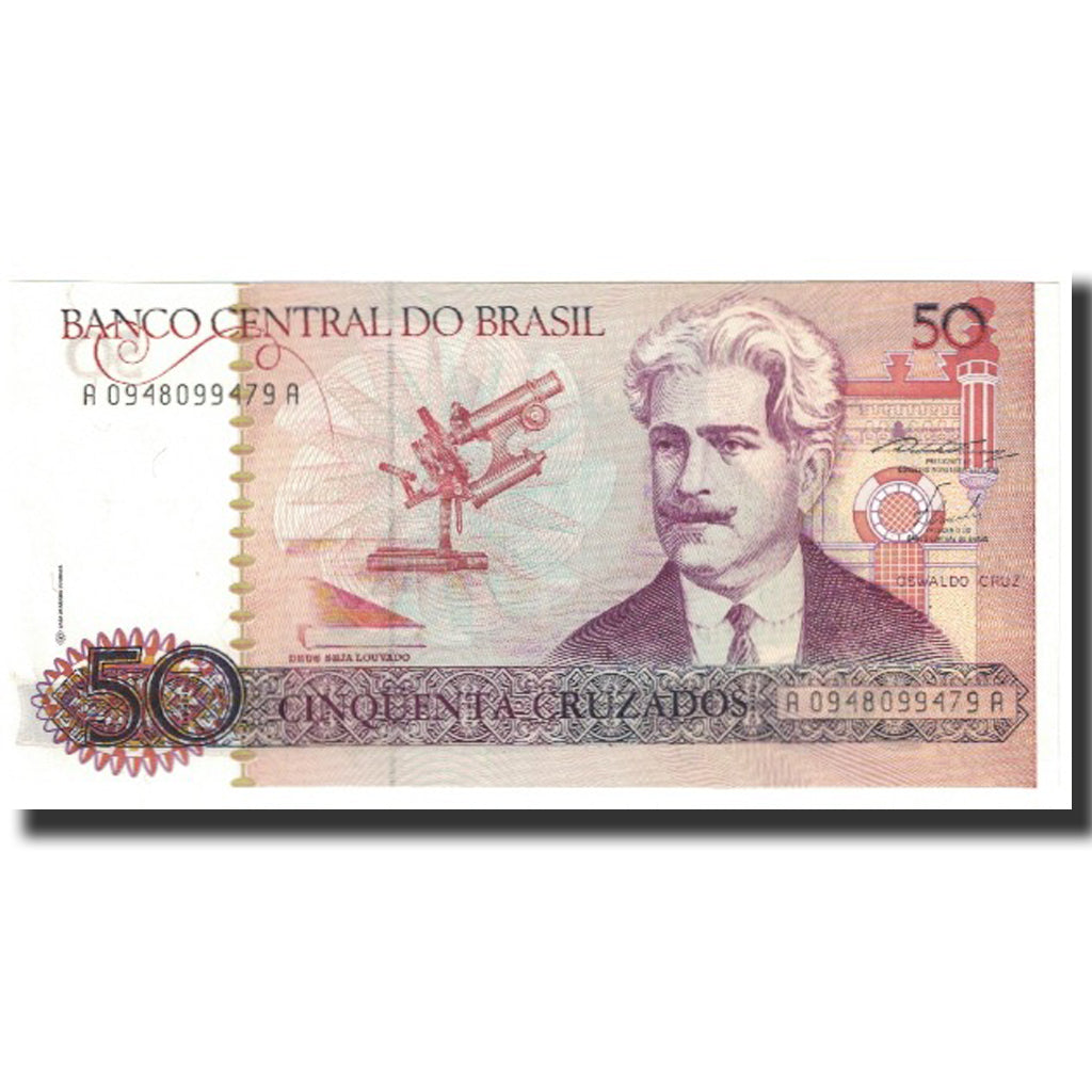 Geldschein, Brasilien, 50 Cruzados, KM:210a, UNZ-