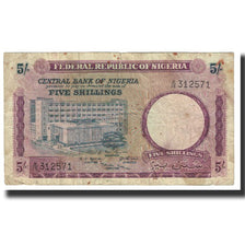 Nota, Nigéria, 5 Shillings, KM:10a, VF(20-25)