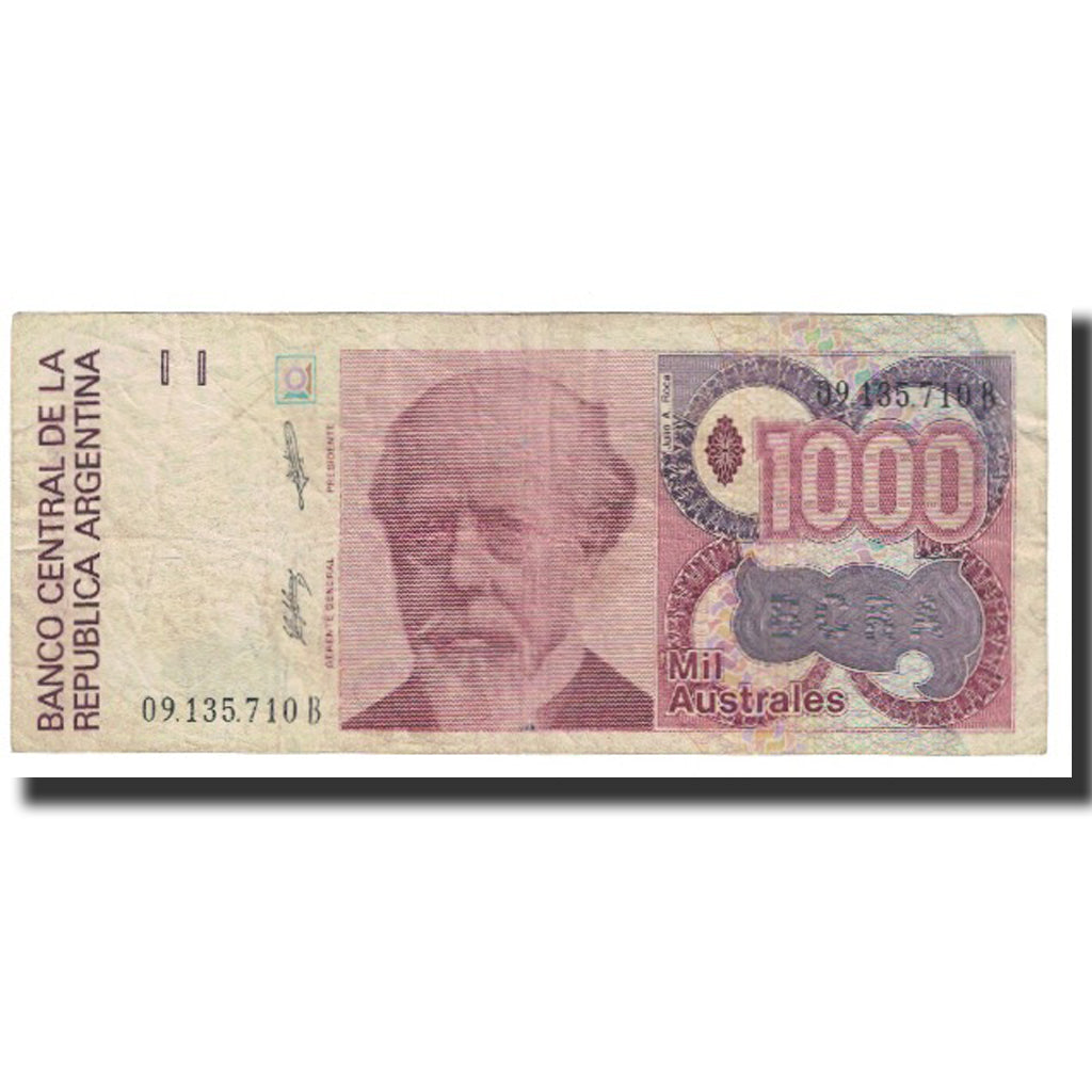 Banknot, Argentina, 1000 Australes, KM:329a, VF(20-25)