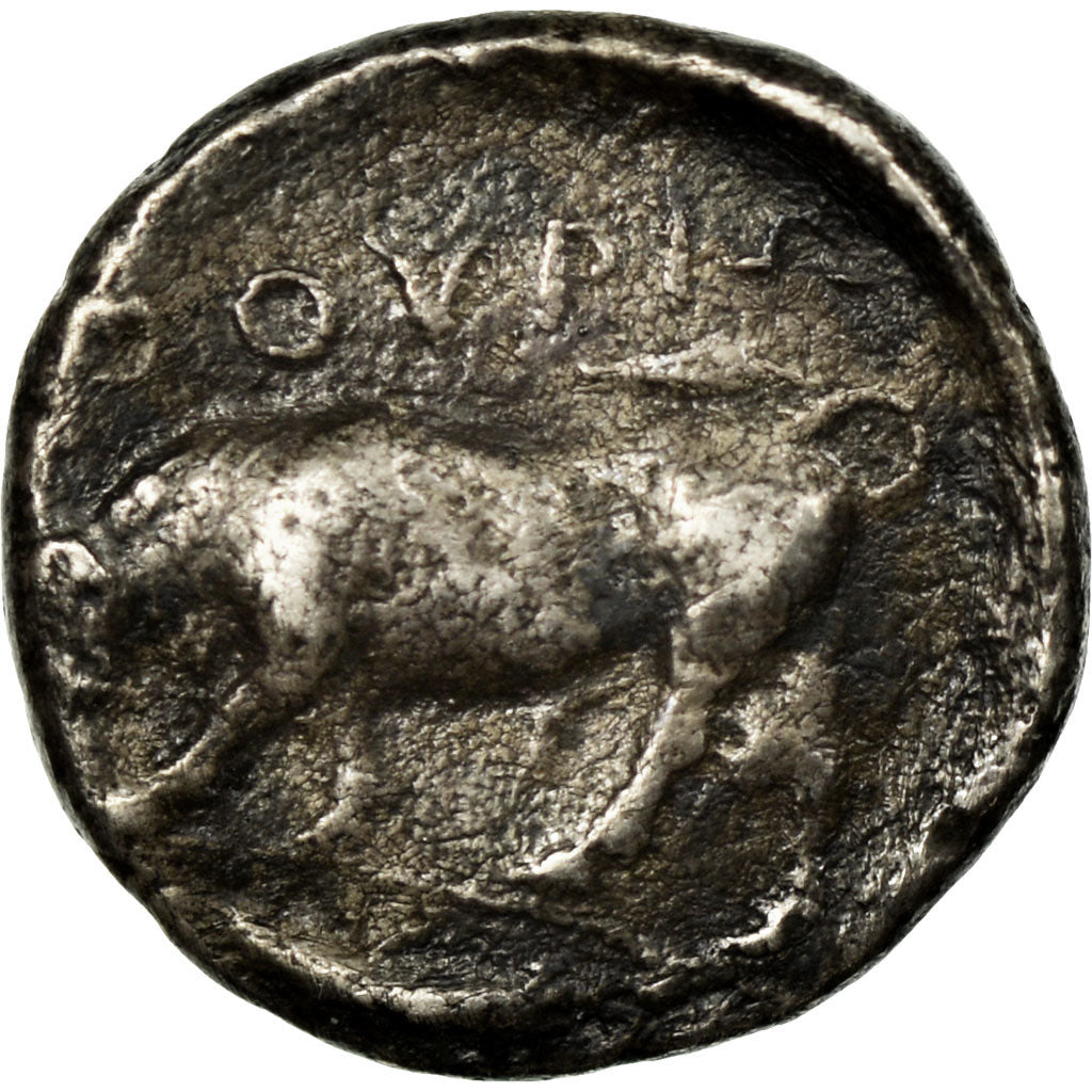 Coin, Lucania, Thourioi, Athena, Triobol, AU(50-53), Silver, Pozzi:227