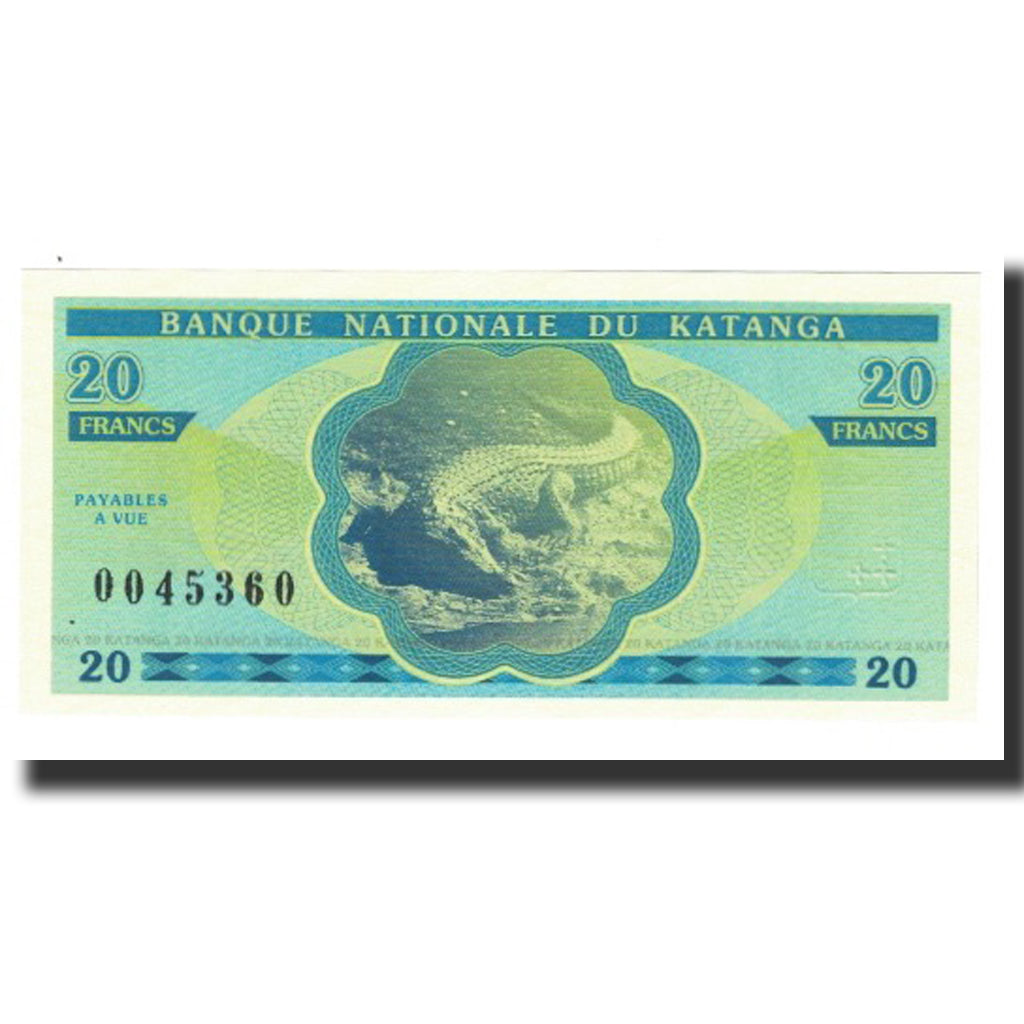 Biljet, Democratische Republiek Congo, 20 Francs, NIEUW