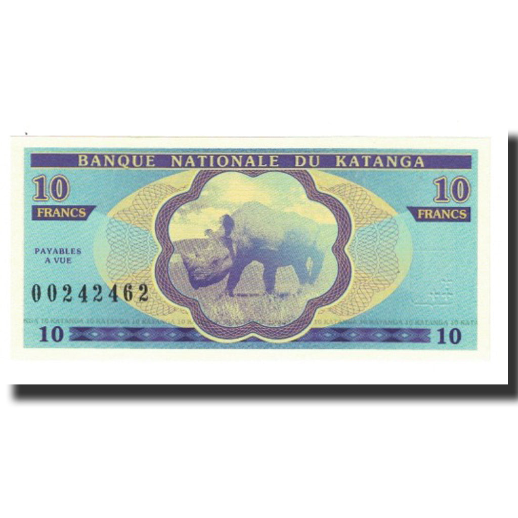 Biljet, Democratische Republiek Congo, 10 Francs, NIEUW
