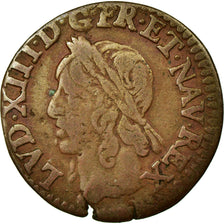 Coin, France, Louis XIII, Double tournois de Warin, tête à gauche, Double