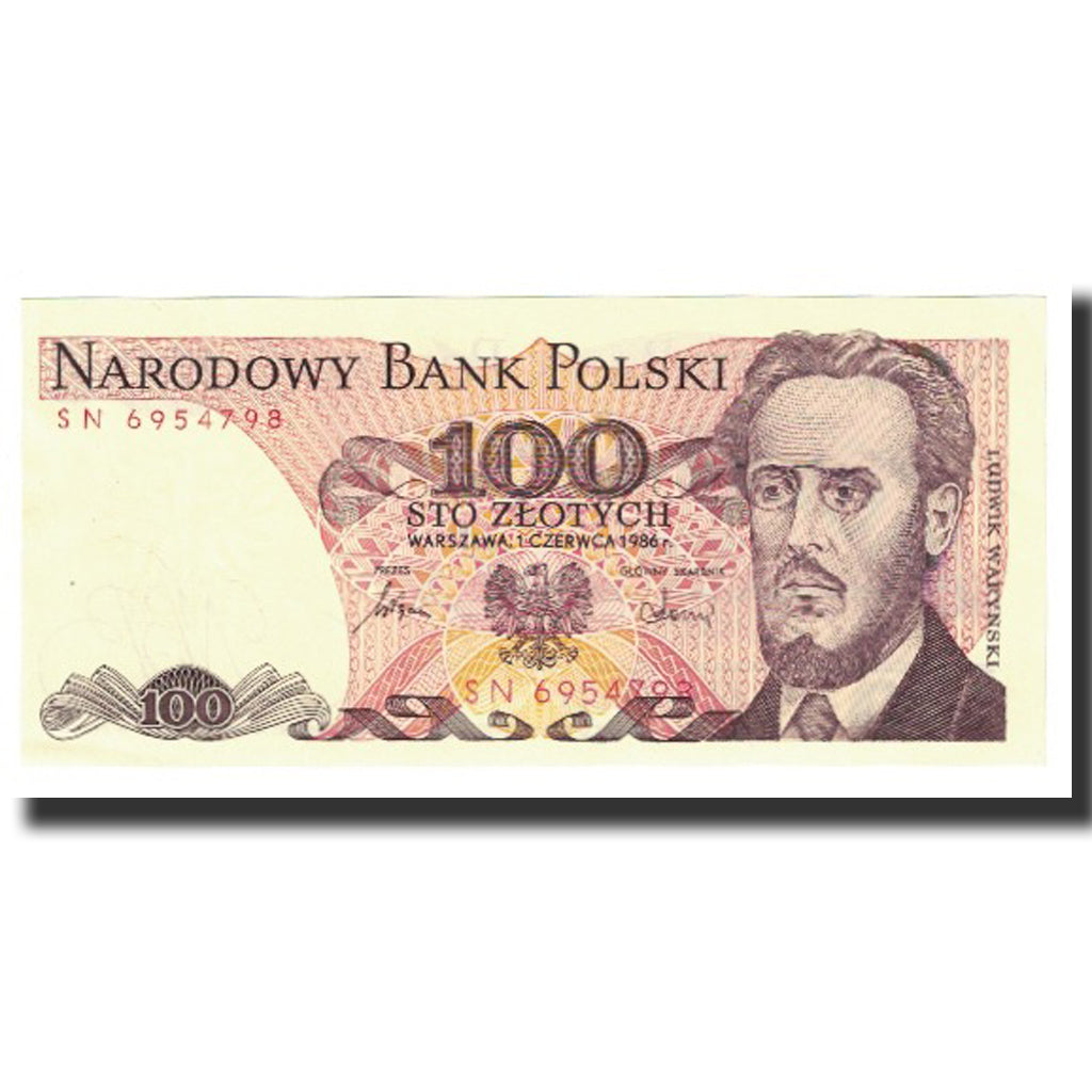 Nota, Polónia, 100 Zlotych, 1986, 1986-06-01, KM:143d, UNC(63)