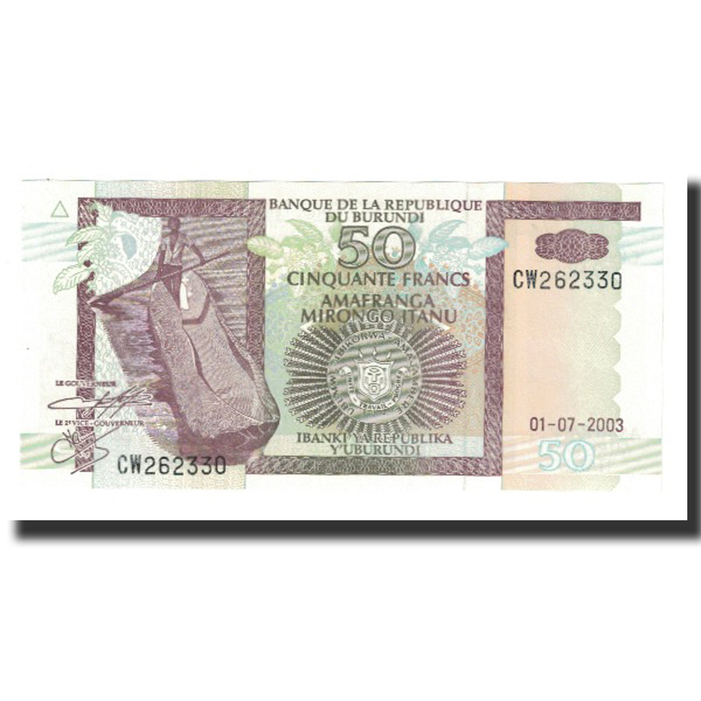 Banknote, Burundi, 50 Francs, 2003, 2003-07-01, KM:36c, UNC(65-70)