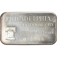 United States of America, Medal, 1 TROY OZ. .999 FINE SILVER BAR PHILADELPHIA