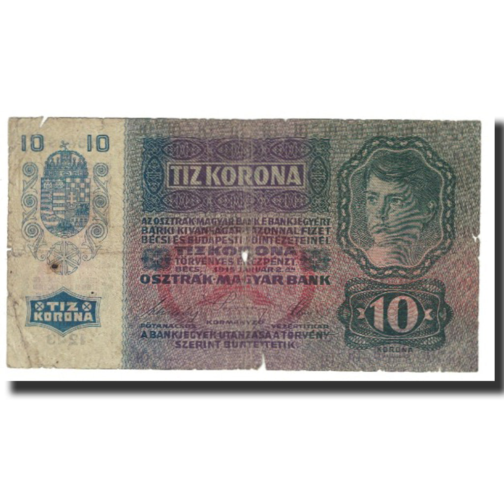 Banknote, Austria, 10 Kronen, 1915, 1915-01-02, KM:51a, VF(20-25)