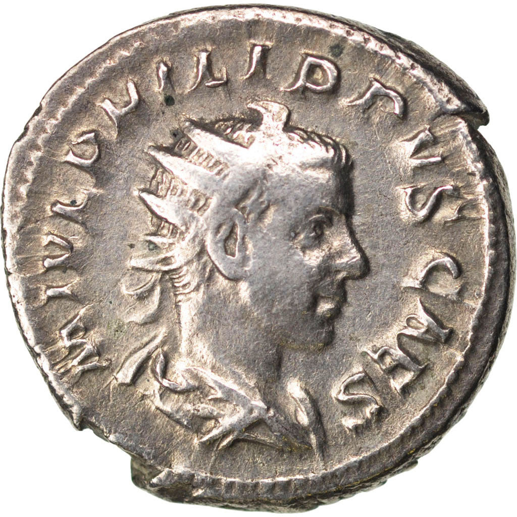 Philip II, Antoninianus, Roma, AU(50-53), Billon, Cohen #58, 3.90