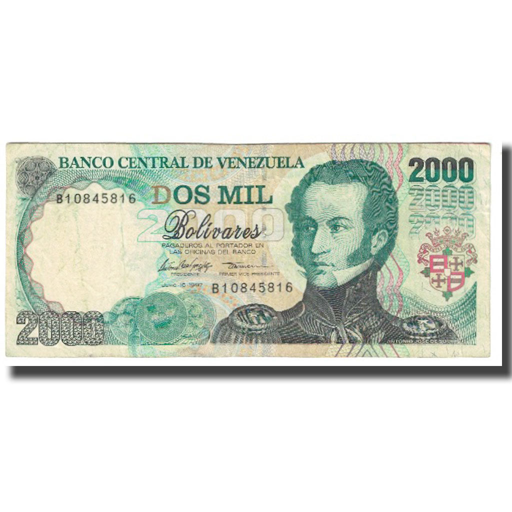 Banknote, Venezuela, 2000 Bolivares, 1997, 1997-06-16, KM:77a, VF(20-25)