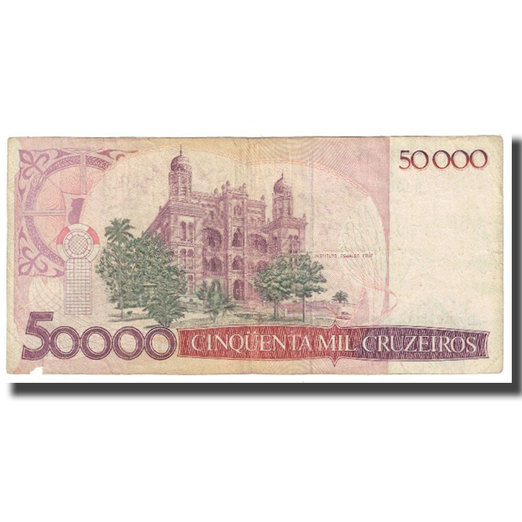 Banknote, Brazil, 50,000 Cruzeiros, KM:204a, VF(20-25)