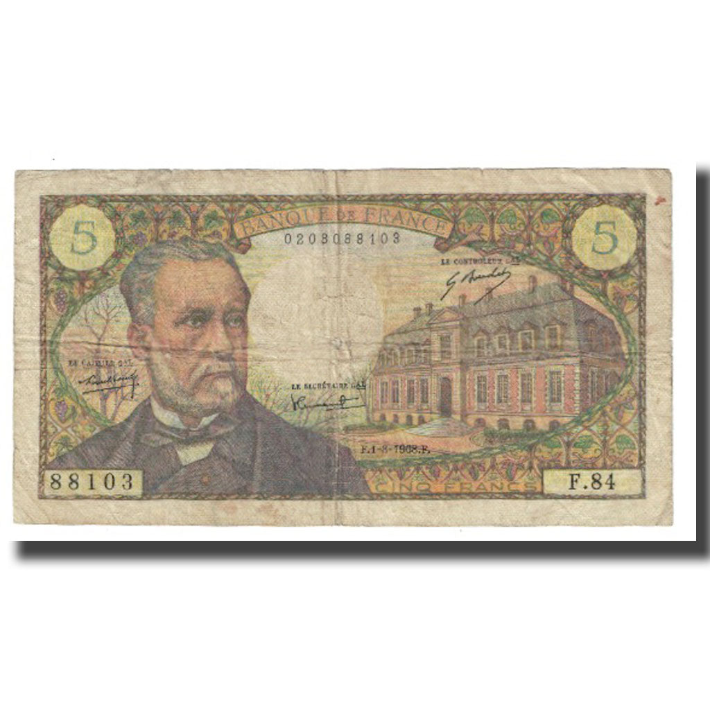 France, 5 Francs, Pasteur, 1968, R.Tondu-P.Gargam-H.Morant, 1968-08-01