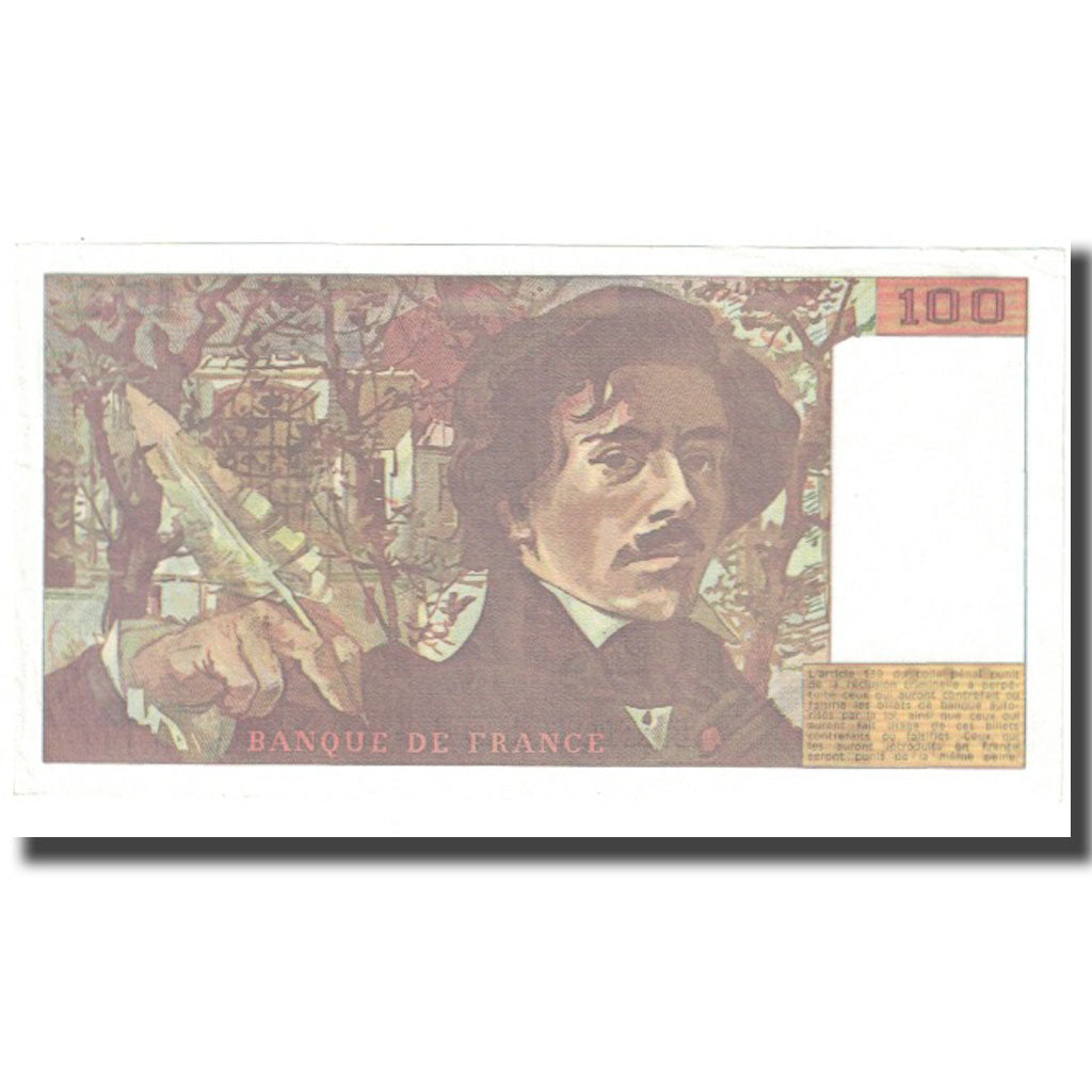 France, 100 Francs, Delacroix, 1990, BRUNEEL, BONARDIN, VIGIER, AU(55-58)