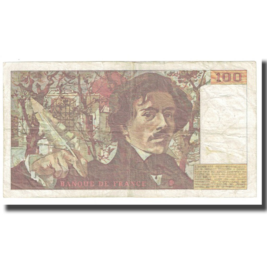 France, 100 Francs, Delacroix, 1985, BRUNEEL, BONARDIN, VIGIER, TB+