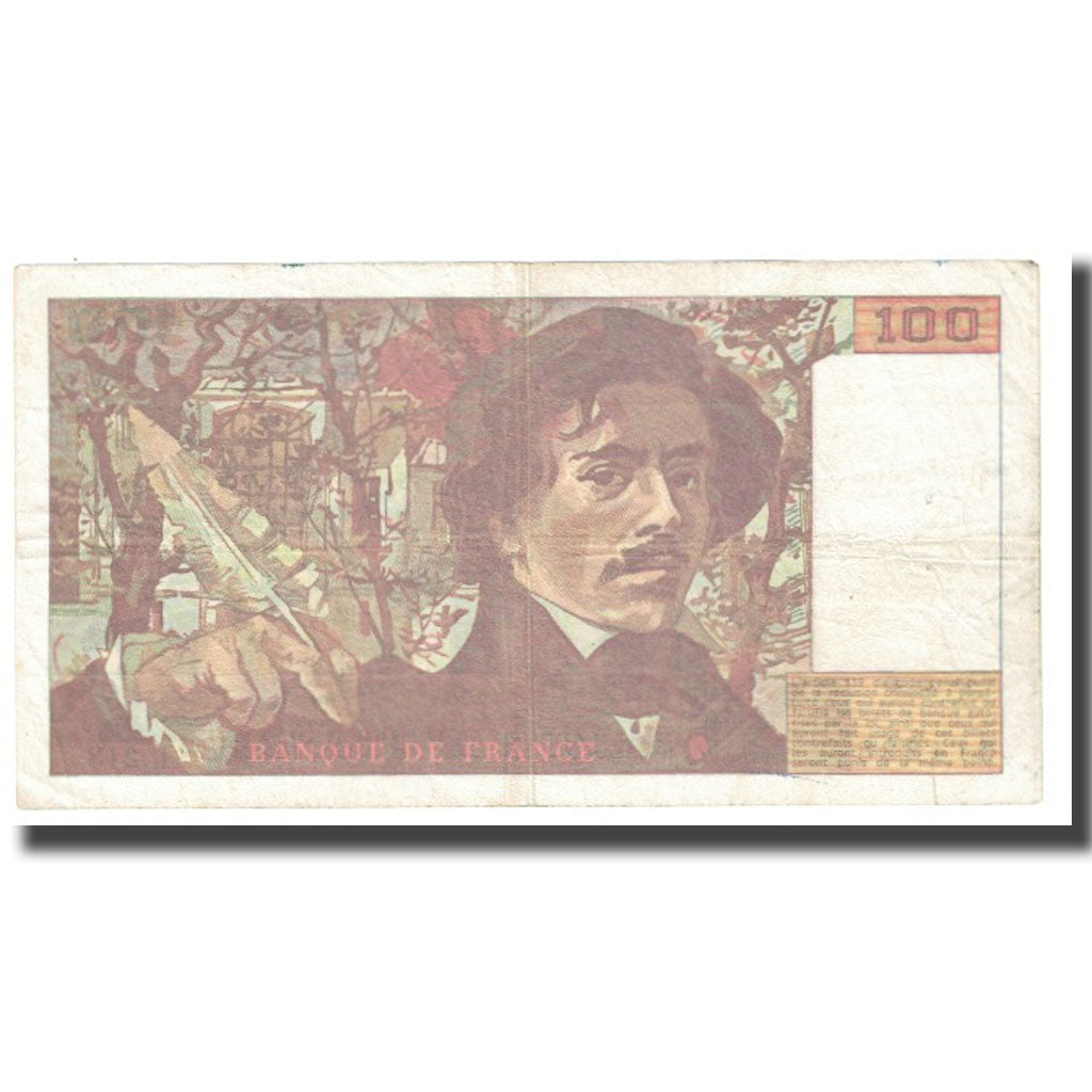 França, 100 Francs, Delacroix, 1993, BRUNEEL, BONARDIN, VIGIER, VF(30-35)