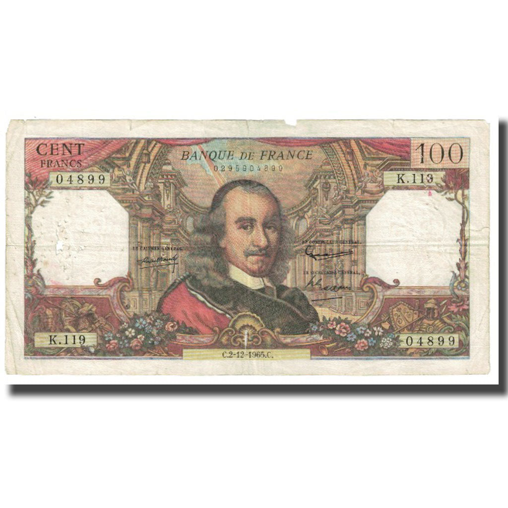 Francia, 100 Francs, Corneille, 1965, R.Tondu-G.Bouchet-H.Morant, 1965-12-02