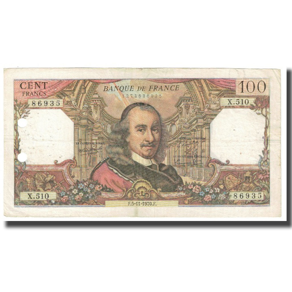 Francia, 100 Francs, Corneille, 1970, R.Tondu-G.Bouchet-H.Morant, 1970-11-05