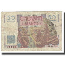 France, 50 Francs, Le Verrier, 1949, P. Rousseau and R. Favre-Gilly, 1949-11-03