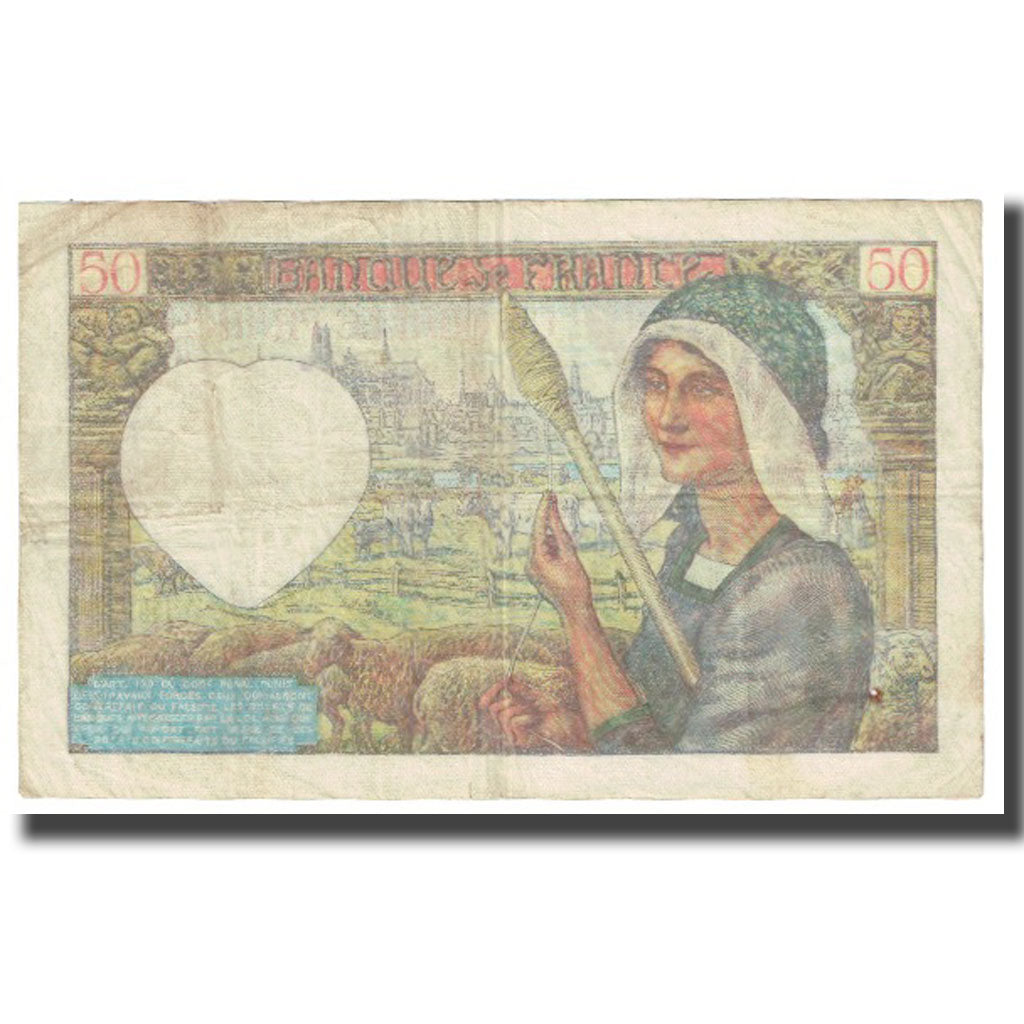France, 50 Francs, Jacques Coeur, 1941, P. Rousseau and R. Favre-Gilly