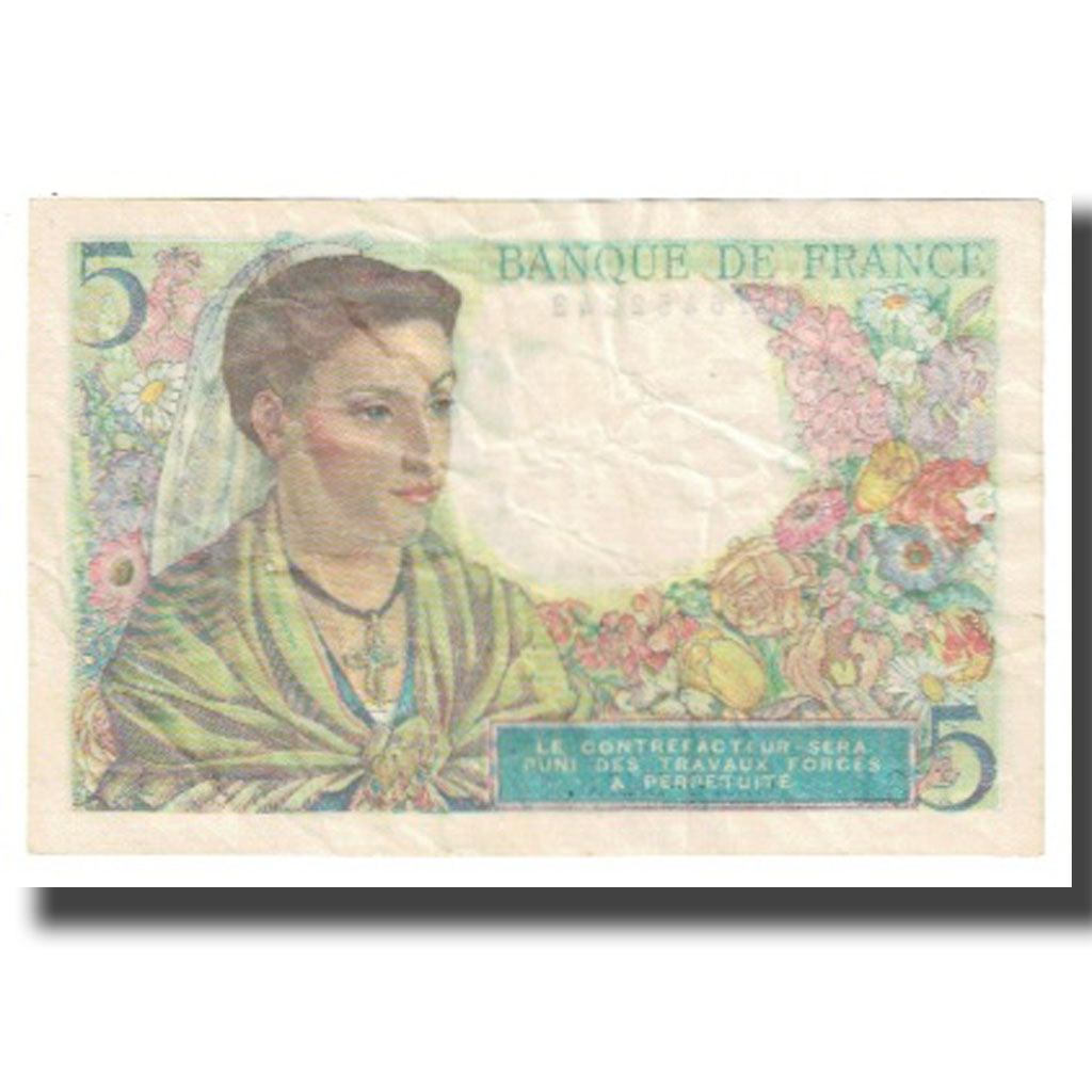 France, 5 Francs, Berger, 1943, P. Rousseau and R. Favre-Gilly, 1943-07-22, TTB