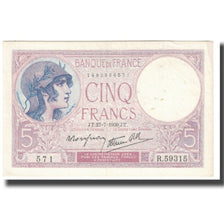 França, 5 Francs, Violet, 1939, P. Rousseau and R. Favre-Gilly, 1939-07-27