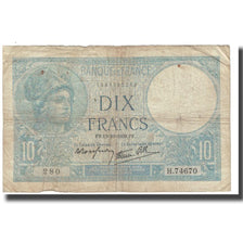 Francia, 10 Francs, Minerve, 1939, platet strohl, 1939-10-19, RC+, Fayette:7.12