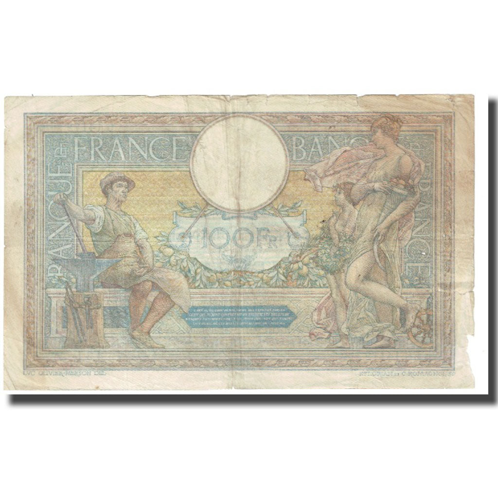 France, 100 Francs, Luc Olivier Merson, 1926, P. Rousseau and R. Favre-Gilly