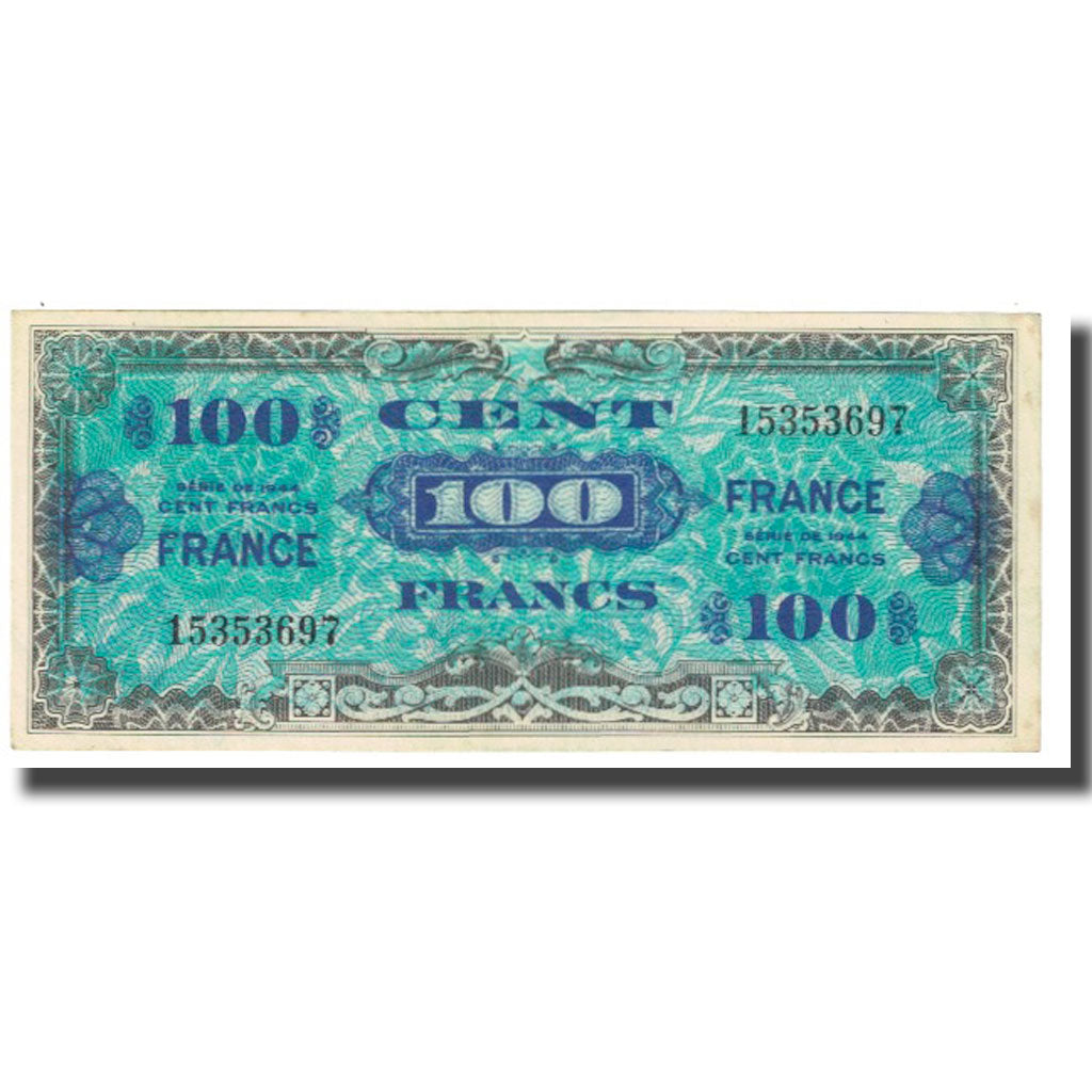 França, 100 Francs, 1945 Verso France, 1944, AU(55-58), Fayette:VF25.08