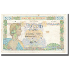 Francia, 500 Francs, La Paix, 1940, P. Rousseau and R. Favre-Gilly, 1940-12-05