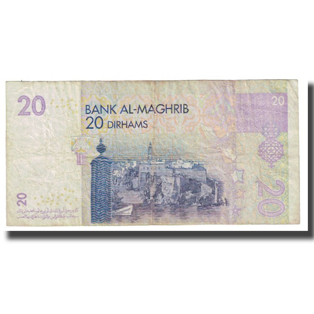 Biljet, Marokko, 20 Dirhams, KM:68, TB