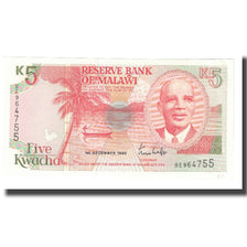 Biljet, Malawi, 5 Kwacha, 1990, 1990-12-01, KM:24a, NIEUW