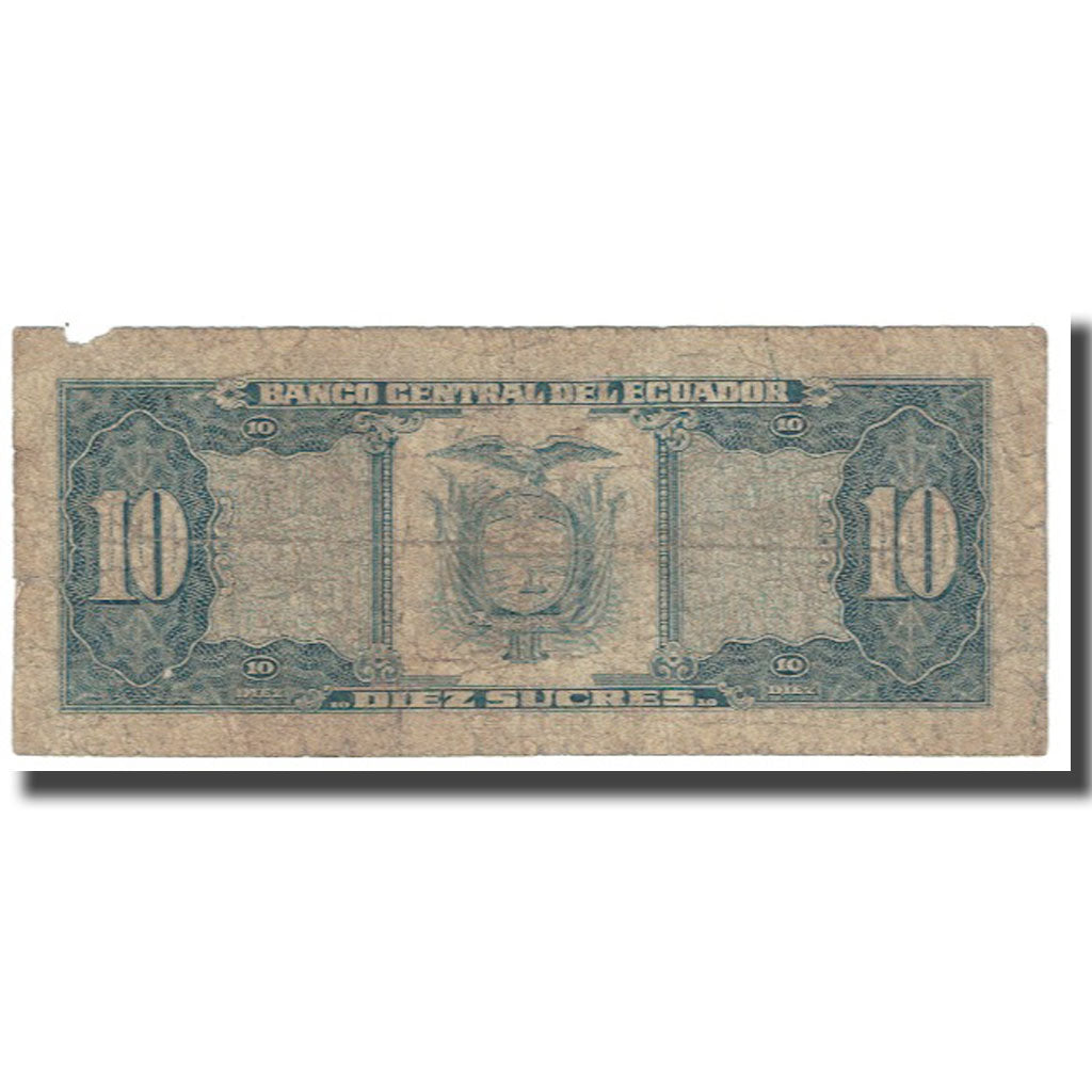 Banknot, Ekwador, 10 Sucres, 1986, 1986-04-29, KM:109, VF(20-25)