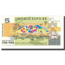 Billet, Australie, 5 Dollars, 1988, 1988-10-30, NEUF