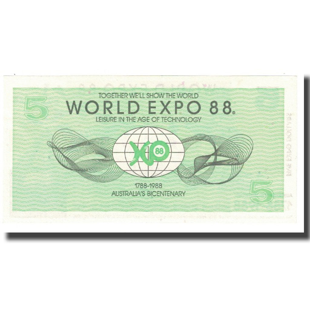 Billet, Australie, 5 Dollars, 1988, 1988-10-30, NEUF